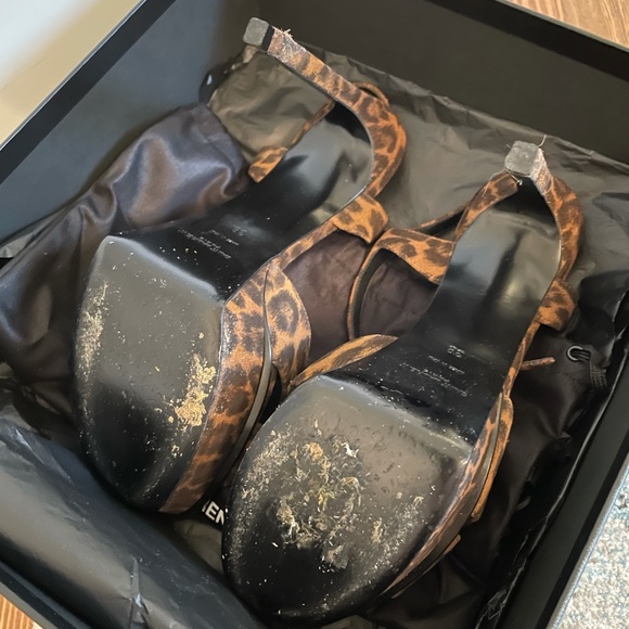 Saint Laurent Bianca Animal Print Platform Sandal in Box - Picture 4 of 8